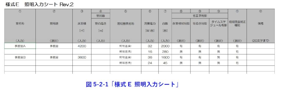 モデル建物法入力シート_様式E